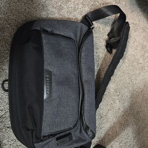 Stylish Men's Black and Gray Messenger Bag
